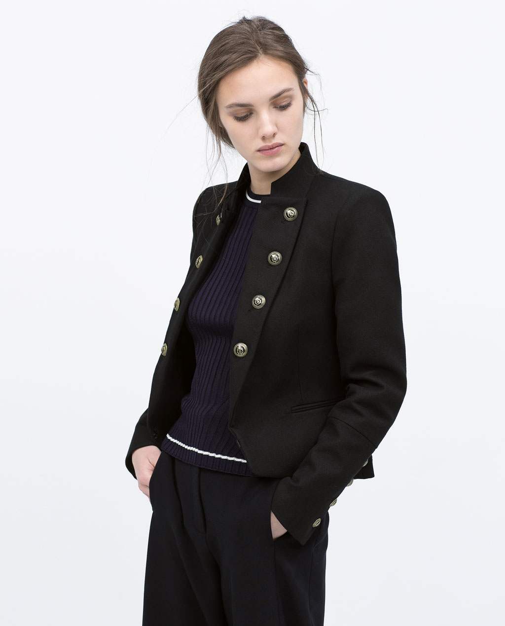 manteau officier femme zara